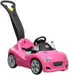 Step2 Whisper Ride Cruiser Kids Push Car, Ride On Car, Seat Belt and Horn, Toddlers 18-48 Months, Easy Storage, Pink