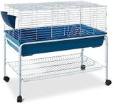 i.Pet Rabbit Hutch Bird Cage Ferret Guinea Pig Rat Bunny Cages Pet Enclosure House Carrier Habitat,Ourdoor Indoor for Small Animals, 106cm Tall Detachable Bottom Design with Wheeled Stand