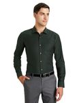 Symbol Premium Men's Wrinkle-Resistant Regular Fit Cotton Formal Shirt (SS23-SMP-FS-01_Bottle Green_44)