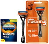 Gillette Fusion Proglide Shaving Blades- Pack of 6 (Cartridges) & Gillette Fusion Manual Razor for Men for Perfect Shave and Perfect Beard Shape