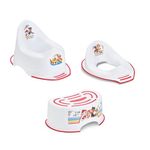 Paw Patrol Potty Training Toilet Seat, Plus Step Stool, Lightweight, Anti-Stick, Wipe Clean Portable Seat 18M+ Toddler Toilet Range 3 Piece Set for Kids