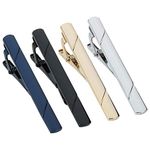 FANCYLEO EU 4 Color Tie Clips Men's Tie Accessories Mens Tie Clip Classic Gift Set Necktie Ties Bar Pinch Clips Business Tie for Men