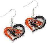 Aminco NCAA Oregon State Beavers Swirl Heart Earrings