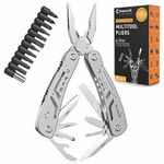 26-in-1 Multitool，Professional Stainless Steel Multi Tools ，Multitool Pliers Pliers Pocket Knife with Heavy Duty Pliers Screwdriver Sleeve, Replaceable Bits Multitools for Outdoor,