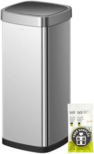 EKO EcoSmart 80L Sensor Mülleimer, großer hoher automatischer Abfalleimer, Soft-Close Deckel, fingerabdruckfrei, speziell für Ecken konzipiert, Edelstahl, elektrischer Mülleimer für Küche und Haushalt