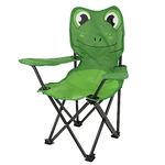 Camping Regatta Kids Animal Lightweight Folding Chair Bee and Frog, ideal for garden, beach (Green Frog)