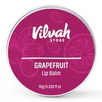 vilvah STORE Grapefruit Lip Balm | For Dry Damaged And Chapped Lips | Moisturizing Lip Balms | Enriched With Shea Butter, Unrefined Beeswax & Essential Oils | 10G (Multicolor )