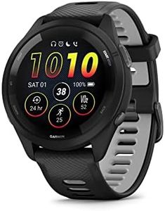 Garmin Forerunner 265 Music GPS Running Smartwatch,Amoled Touchscreen, Battery Upto 13 Days, HRV Status & Advanced Sleep Monitoring, SPO2,Morning Report, Track Running, Cross Training with Black Band