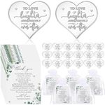 Tandefio 50 Sets Wedding Favors for Guests Bulk Heart Shaped Tokens Thank You Cards with Organza Gift Bags Party Souvenirs for Wedding Bridal Shower Love Laughter and Happily Ever After Tokens