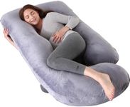 cauzyart Pregnancy Pillows for Sleeping U-Shape Full Body Pillow and Maternity Support - for Back, HIPS, Legs, Belly for Pregnant Women with Removable Jersey Cotton Cover(Gray)