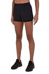 TCA Women’s Perform 2 in 1 Gym Workout Running Yoga Training Shorts with Inner Compression and Zip Pocket - Black Anthracite, XS