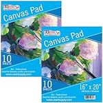 U.S. Art Supply 8" x 10" 10-Sheet 8-Ounce Triple Primed Acid-Free Canvas Paper Pad (Pack of 2 Pads)