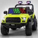 Baybee Bronco Battery Operated Jeep for Kids, Ride on Toy Kids Car with RGB Windshield Light & Music | Electric Jeep Battery Car | Baby Big Car for Kids to Drive 3 to 8 Years Boys Girls (Green)