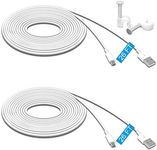 2 Pack 26FT Power Extension Cable for Wyze Cam V3,for Wyze Cam Pan V2,for Wyze Cam Pan,for WyzeCam,for Kasa Cam,for YI Dome Home,for Furbo Dog,for Nest Cam,Charging Data Sync Cord for Security Camera