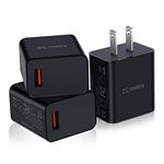 Excgood Fast Charge 3.0 Wall Charger [3-Pack] USB Power Adapter 18W USB Fast Charger Compatible with Wireless Charger, Galaxy S10/8/9+,Note9/8,iPhone,HTC and More(Black)