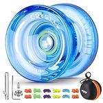 MAGICYOYO Responsive Yoyo for Kids K2 Plus Crystal, Dual Purpose Yo-yo for Beginner, Replacement Unresponsive Bearing for Intermediate Advanced (K2 Crystal Blue)