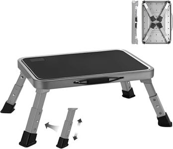 Foldable RV Step Stool, 3 Levels Adjustable Folding Step Stool Ladder with Non-Slip Platform and Thick Feet for Adults and Seniors in Kitchen, Bedroom, Office, Sturdy and Stable, 330Lbs Capacity