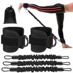 Ankle Resistance Bands Set for Working Out, Ankle Bands for Glute Kickbacks Double D-Ring Exercise Bands Glutes Workout Equipment with Adjustable Ankle Straps Home Gym for Women Men Leg Butt Training
