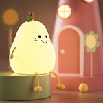 MILONI USA Night Lamp, Pear Lamp, Pear Led Light Lamp, Pear Touch Silicone Lamp, 7 Colour Changing Light For Kids Bedroom, Usb Rechargeable (Pear Silicone Light)