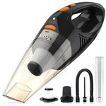 kitsky Handheld Cordless Vacuum Cleaner - Lightweight Car Vacuum Cleaner - 12000PA Powerful Suction, Long Battery Life, Led Lights, Waterproof Hepa Filter - for Car, Stair, Sofa, Pet, Corner Cleaning