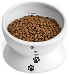 Y YHY Cat Bowl Elevated, Raised Cat Food Bowl, Tilted Cat Dish for Food and Water, Ceramic Water Bowl for Flat-Faced Cats or Small Dogs, No Spill,15 Ounces, Dishwasher Safe