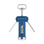 KITCHENDAO 3 in 1 Wing Corkscrew Wine Bottle Opener with Foil Cutter, Built-in Beer Bottle Opener, Wine Opener with Non-Stick Sharp Screw, Easy to Use, Sturdy Durable Manual Corkscrew(Blue)