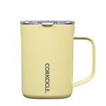 Corkcicle Origins Travel Coffee Mug - Triple Insulated Stainless Steel Cup with Handle for Tea, Hot Chocolate, Coffees, & More - Spill Proof, Reusable, Dishwasher Safe - Buttercream, 475ml/16oz