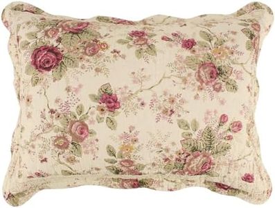 Greenland Home Antique Rose 100% Cotton Quilted Pillow Sham, Standard 20x26-inch, Multicolor