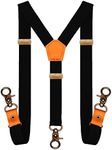 MENDENG Men Black Y Back Suspenders