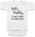 Pineapple Pancake Kids Hello, Daddy Surprise Pregnancy Announcement For Dad Infant Bodysuit Gift White 0-3 Months, White, 0-3 Months