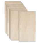 10PCS Wood Sheets, 200x100x1.5mm Basswood Thin Wood Sheets, Unfinished Thin Plywood Wood Piece, Blank Wooden Chipboard Sheets, Hobby Wood Board for DIY Wooden Plate Model House Aircraft Ship Boat