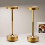 YIKUI Cordless Table Lamp, LED Table Lights Rechargeable 5000mAh Battery Powered Portable Outdoor IP54 Waterproof 3 Color Dimmable Touch Desk Lamps for Living Dining Restaurant Patio 2Pack Titanium