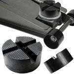 DIY Car Universal X-Slot Jack Pad Rubber Frame Rail Adapter Protector Pinch Weld Side Car Lifting Anti Slip Design Floor Support 10x4.7cm Trolley, Black, 1Pc