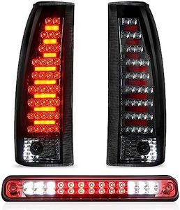 Tail Light + 3rd Third Brake Cargo Lamp for Chevy & GMC C1500 K1500 1988-1999, Chevy & GMC C2500 C3500 K2500 K3500 1988-2000, Chevy Blazer 1992-1994, Silverado 1994-1998 Rear LED Taillight Assembly