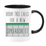 Oooh This Calls For A New Spreadsheet Coffee Mug - Two Tone Colored Mugs, Premium Quality Gift For CPA, Employee, Accountant, Surely To Be Loved (Black, 11oz)