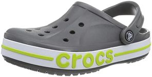 crocs Unisex-adult Bayaband Slingback Sandal (Slate Grey/Lime Punch 4 UK Men/ 5 UK Women, M5W7, 205089)