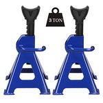 Xinng Heavy Duty Steel Jack Stands 3 Tons Capacity, Axle Stand Support Vehicle Holder Lift Tool 1 Pair