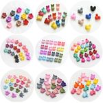 Mini Colorful Flower Design Baby Hair Clip for Fine Hairs- Small Floral Cute Fancy Rose Hair Claws Accessories for Kids, Girls and Women, 6 Designs- Multicolor, (Pack of 60 Pcs)