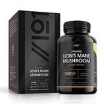 Organic Lion's Mane Mushroom 7500mg | 50% Polysaccharides | High Strength Hericium Erinaceus Extract | Non-GMO, Gluten Free, Halal, 90 Vegan Capsules