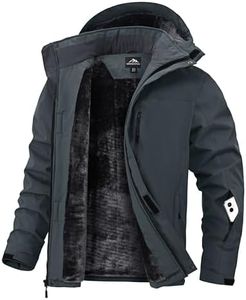 Zoofly Ski Jackets Mens Thermal Water Proof Winter Coats for Men Windproof Snow Sports Jacket with Hooded Dark Grey XL