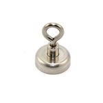 Neodymium Clamping Magnet with M5 Eyebolt for Hanging, Holding or Displaying Items - 25mm Diameter x 36mm High - 20kg Pull - Pack of 1