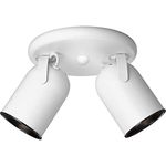 Progress Lighting P6149-30 2-Light Round Back Directional Metal Cylinder Style Light, White by Progress Lighting