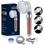 Junisel Ionic Shower Head High Pressure with Hose and Holder, Mineral Balls Filter Shower Head for Skin & Hair Health, Water Saving Shower Head Handheld 3 Modes Shower for a Skin SPA Experience