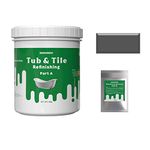 NADAMOO Tub and Tile Refinishing Paint, Dark Gray, 500g / 17.5 oz, DIY Bathtub Sink Reglaze Kit Countertop Resurface Kit for Bathroom Kitchen Porcelain Fiberglass, Semi-matte Coat