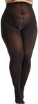 Frola Plus Size Tights for Women Semi Opaque Control Top High Waist Stockings 60 Denier Women's Pantyhose(5X-Langer,Black)