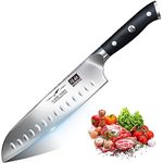 SHAN ZU Kitchen Knife, Professional Santoku Chef Knives Ultra Sharp Knife with 18 cm German Stainless Steel Blade, Japanese Knife with Ergonomic Handle for Cutting Fruit, Vegetables, Meat