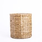 Natural Water Hyacinth Indoor Planter Wicker Flower Basket With Waterproof Liner (Set: L+S)