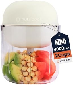 Nutricook Choppi Cordless Electric Vegetable Chopper & Mini Food Processor for Dicing, Shredding, Mincing, and Puree, Portable and Rechargeable, 2-Cup, 500 mL, 4000 mAh Battery, Desert Sand