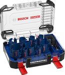 Bosch 11x Expert Construction Material Hole Saw Set (for Softwood, Chipboard, Ø 20-76 mm, Professional Accessory Rotary Drill/Drivers)