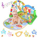 HIUME Baby Play Mat, Kick and Play Gym Piano Mat with Music and Lights Activity Gym for Infants,Toddlers,Girls and Boys Ages 1-36 Months